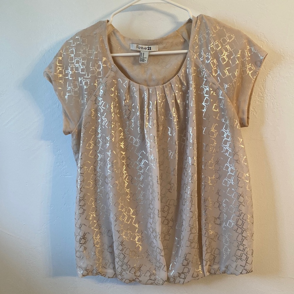 Tan and gold top